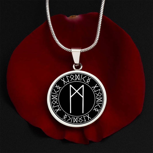 Runes Of The Self Necklace in Silver or Gold - Mannaz