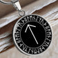 Runes of Justice Necklace in Silver or Gold - Tiwaz