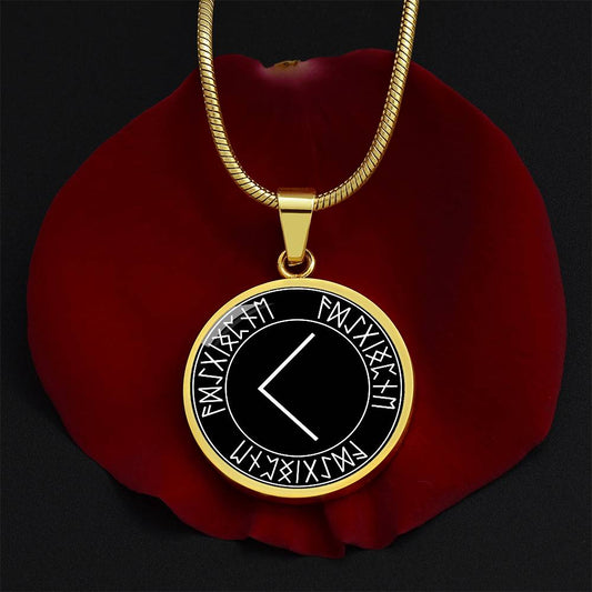 Runes of Knowledge Necklace in Silver or Gold - Kenaz