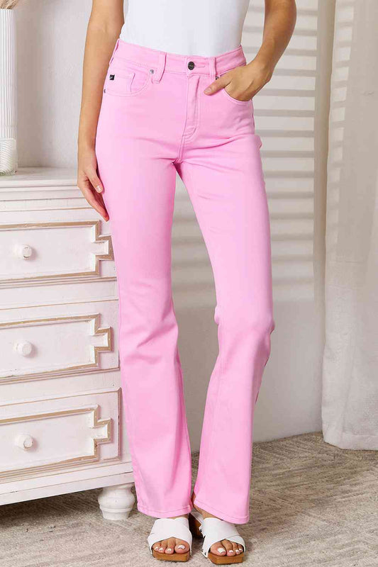 Lamia High Rise Bootcut Jeans in Pink